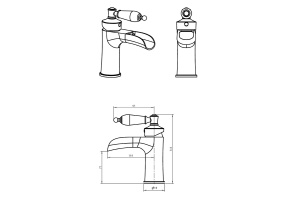 Смеситель для раковины Boheme Vogue с прозрачным Swarovski - 2