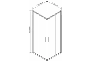 Душевой уголок Vincea Garda 120x110 профиль черный стекло тонированное - 3