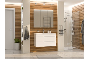 Тумба под раковину Misty Софт 90 белая глянцевая - 3