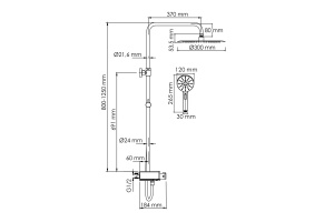 Душевая система WasserKraft 30 с термостатом хром - 3
