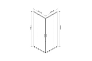 Душевой уголок Vincea Garda 90х80 черный стекло прозрачное - 2