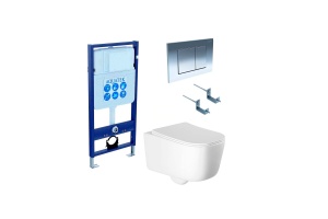 SET AQUATEK ЛУГАНО 4в1 (рама AQUATEK Standard INS-0000012+ кркпеж KKI-0000002+клавиша KDI-0000010+унитаз ЛУГАНО AQ2002-00 с тонким сиденьем soft-close