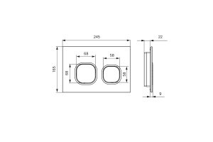 Клавиша смыва, универсальная, хром - 2