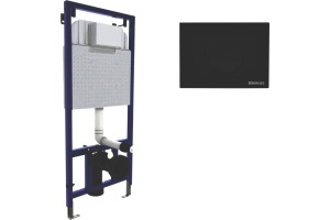 Система инсталляции для унитазов Berges Wasserhaus Novum с кнопкой смыва, черная 040225