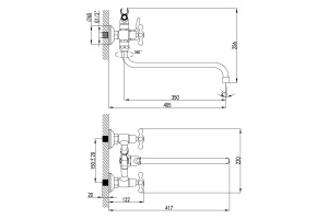 Смеситель Lemark Standard LM2151C универсальный - 2