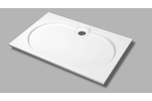 TRAY-S-AH-120/80-SCR-W Экран плоский из искусственного мрамора 1200х800х135, белый (Bianco)