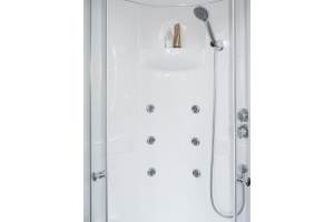 Душевая кабина Royal Bath HP 90x90 профиль белый стекло прозрачное с гидромассажем - 3