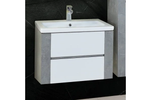 Тумба с раковиной Onika Стоун 70 белый - серый - 2