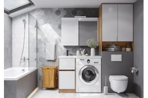 Комплект мебели Aquaton Лондри 60 светлое дерево-белый