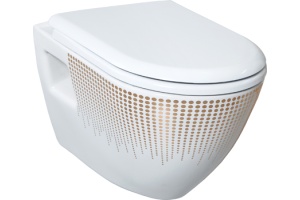 Унитаз подвесной Creavit TP325 золото, круги