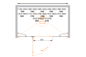 Душевая дверь Cezares Bergamo 120 хром стекло прозрачное - 2