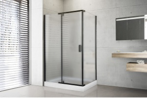 Душевой уголок Royal Bath HPV 140х90 с поддоном профиль черный стекло матовое - 2