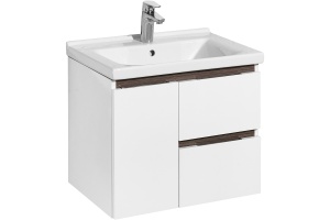 Тумба под раковину Aquaton Рене 60 белый-темное дерево - 2