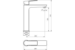 Смеситель для раковины STWORKI by Damixa Хельсинки HFHS02230 черный, однорычажный, латунь, для раковины чаши, высокий, матовый - 2