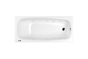 Ванна акриловая WHITECROSS Layla Soft 170x75 с гидромассажем белый - хром