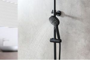 Душевая стойка Lemark Bronx c термостатом, черная LM3770BL - 3