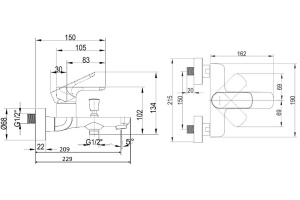 Смеситель для ванны Villeroy&Boch O.novo хром - 2