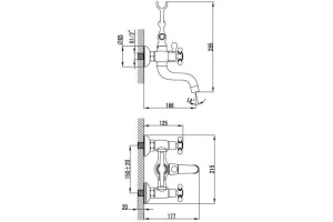 Смеситель для ванны с керамическим дивертором, SAM, IDDIS, SAMBR02i02 - 2