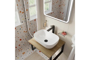 Мебель для ванной DIWO Элиста 60 светлое дерево, с раковиной Moduo 50 Square - 3