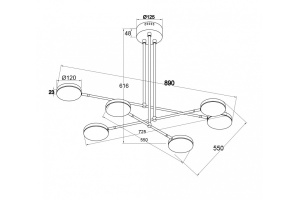 Подвесной светодиодный светильник Maytoni Fad MOD070PL-L38B3K - 3