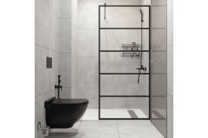 Душевая перегородка STWORKI Кронборг LOFT-GW-110х220 110 см, профиль черный матовый