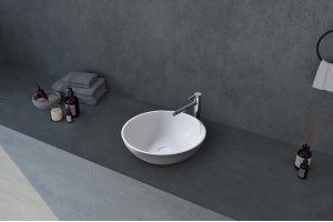 Раковина накладная Abber Stein 40х40 белый матовый - 3