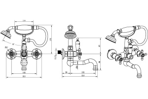 Смеситель Boheme Camelia 313 для ванны с душем - 2