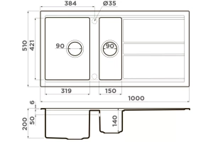 Мойка кухонная Omoikiri Kitagawa Artceramic/wind green (4993252) - 2