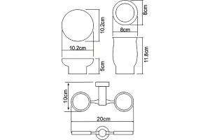 Стакан для зубных щеток и мыльница с держателем Wasserkraft хром - белый - 3