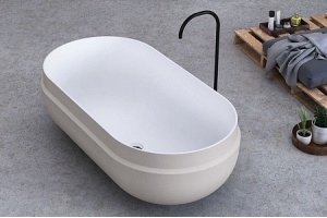 Ванна из литьевого мрамора Kolpa San Boul 165х85 бежево-белая - 2