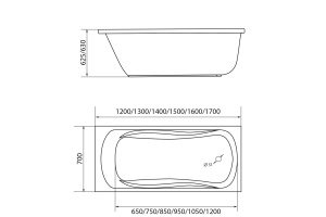Акриловая ванна 1MarKa Classic 120х70 - 2
