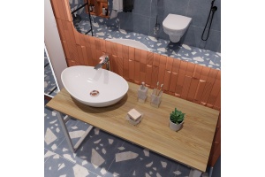 Мебель для ванной DIWO Элиста 120 светлое дерево, с раковиной Moduo 55 Leaf - 3