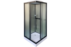 Душевая кабина Parly Frost FQ811B 80x80, с низким поддоном, профиль черный, стекло матовое