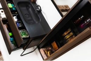 Шкаф-пенал Armadi Art Vallessi 35 подвесной темное дерево - 3