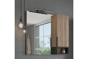 Зеркало-шкаф Comforty Штутгарт 90, дуб тёмно-коричневый