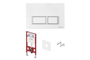 TECE spring комплект 4 в 1 Застенный модуль,панель смыва с прямоугольными кнопками, белый глянцевый