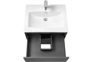 Тумба с раковиной Aquaton Сохо 60 серый-светлое дерево - 3