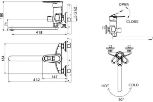 Смеситель Bravat Loop F6124182CP-02L универсальный - 2