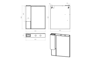 Зеркало-шкаф Misty Чегет 85 левое белое глянцевое - 3