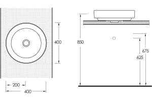 Раковина накладная beWash Alster 40 бежевый - 2