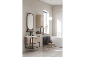 Комплект мебели Aquaton Лофт Фабрик 65 с раковиной Фабиа 65 светлое дерево