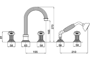 Смеситель Cezares Olimp BVD 01 M на борт ванны - 3
