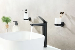 Смеситель Lemark Bronx LM3709BL для умывальника высокий, монолитный, черный - 2