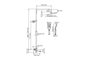 Душевая система WasserKraft 30 с термостатом золото матовый - 3