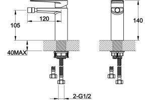 Смеситель для биде BelBagno Ferrano FER BD CRM - 2