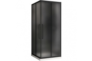 Душевой уголок Abber Schwarzer Diamant 100х100 черный стекло матовое