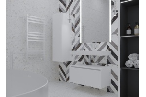 Тумба Armadi Art Flat Valessi Uno-S 80 подвесная белый глянец - 2