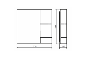 Зеркало-шкаф Comforty Франкфурт 75 дуб темно-коричневый - 3