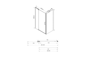 Душевой уголок Vincea Extra 100х90 хром стекло прозрачное - 2