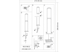 Наземный низкий светильник Eglo ПРОМО Fumicino 98151 - 2
